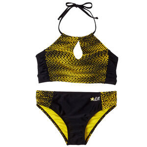 Big Chill Big Kid Girls Bikini Set Yellow/Black Size 10